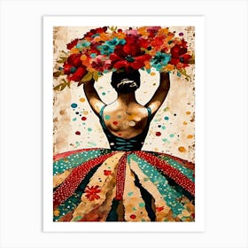 Dancer With Flowers 2 Art Print