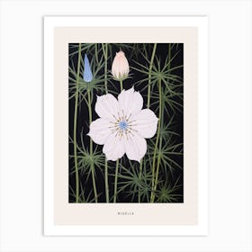 Flower Illustration Love In A Mist Nigella 6 Poster Art Print