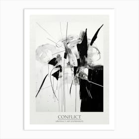 Conflict Abstract Black And White 5 Poster Art Print