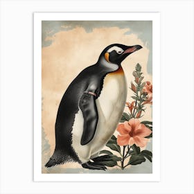 Adlie Penguin Isabela Island Vintage Botanical Painting 3 Art Print