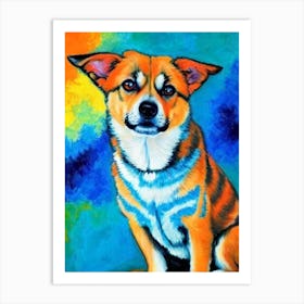 Swedish Vallhund Fauvist Style Dog Art Print