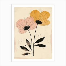 Heraklion Flower Market Boho Minimalist Style Art Print