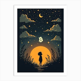 Bitcoin Moon 1 Art Print