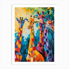 Geometric Pattern Of Giraffes 2 Art Print