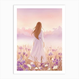 Girl In The Field Art Print