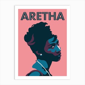 Aretha Franklin Pink Art Print