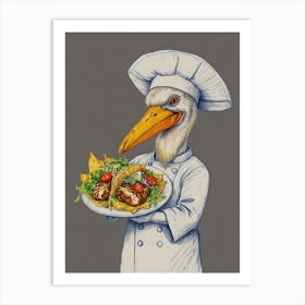 Chef Stork Art Print