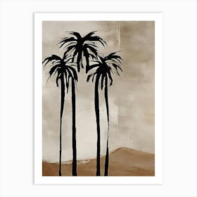 Beige watercolor palm tree desert painting Art Print