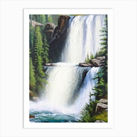 Sunwapta Falls, Canada Peaceful Oil Art  (2) Art Print