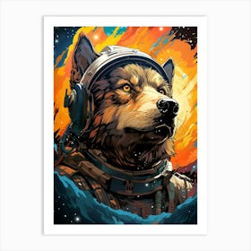 Wolf In Space Art Print