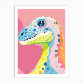 Colourful Dinosaur Camarasaurus 1 Art Print