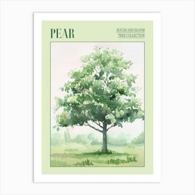 Pear Tree Atmospheric Watercolour Painting 2 Poster Art Print