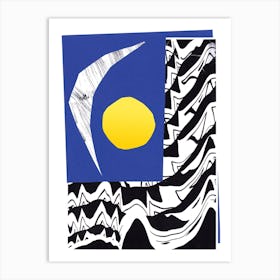 Sun And Moon Collage Art Print