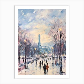 Winter City Park Painting Gorky Park Moscow Russia 3 Art Print