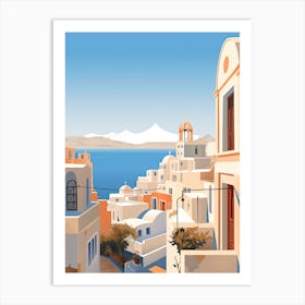 Santorini, Greece, Graphic Illustration 2 Art Print