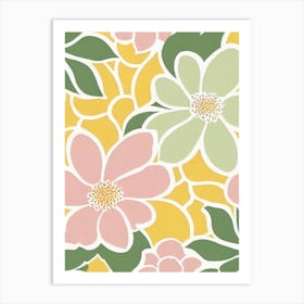 Camellia Pastel Floral 1 Flower Art Print