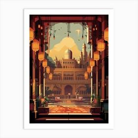 Grand Bazaar Kapal Modern Pixel Art 4 Art Print