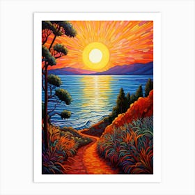 Sunset At The Beach 1 Art Print