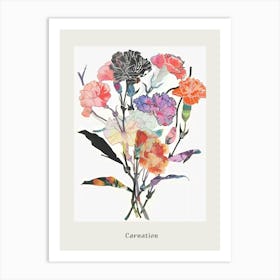 Carnation 5 Collage Flower Bouquet Poster Art Print