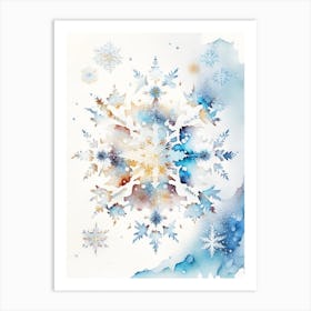 Symmetry, Snowflakes, Storybook Watercolours 5 Art Print