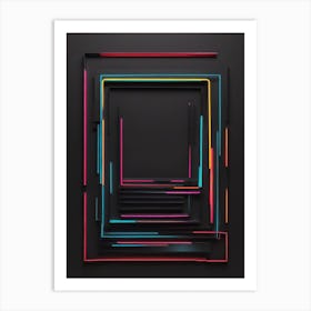 Neon Square Frame Art Print