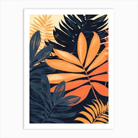 Tropical Leaves Background Art Print