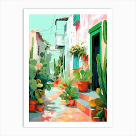 Puglia Italy Cacti Travel Housewarming Painting Art Print