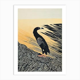 California Condor Linocut Bird Art Print