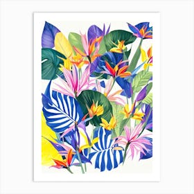 Bird Of Paradise 3 Modern Colourful Flower Art Print