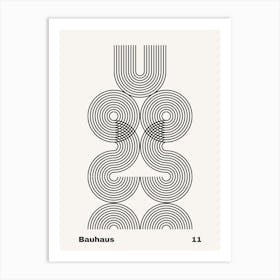 Geometric Bauhaus Poster B&W 11 Art Print