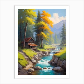 House By The Stream 2 Art Print