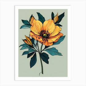 Orange Flower 1 Art Print