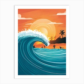 Surfer At Sunset Art Print