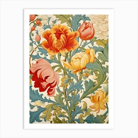 Victorian Floral Wallpaper Art Print