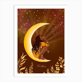 Girl in the Moon Art Print
