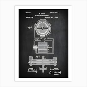 Tesla Electro Magnetic Motor 1988 Nikola Tesla Motor Tesla Patent Tesla Motor Patent Tesla Blue Print Te279 11 Art Print