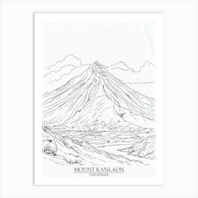 Mount Kanlaon Philippines Color Line Drawing 7 Poster Art Print