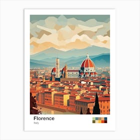 Florence, Italy, Geometric Illustration 2 Poster Art Print