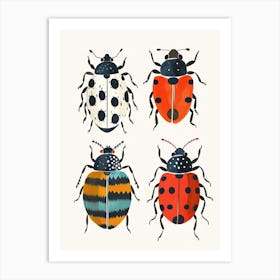 Colourful Insect Illustration Ladybug 25 Art Print