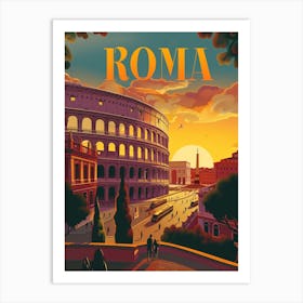 Rome At Sunset Art Print