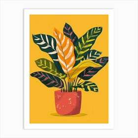 Calathea Plant Minimalist Illustration 6 Art Print