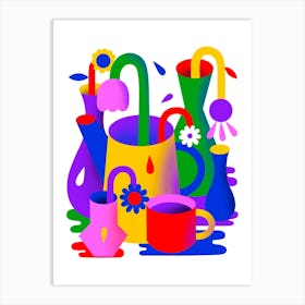 Flowers in Vases Art Print