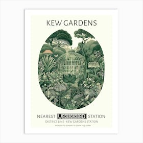 Kew Gardens 2 Vintage Botanical Underground Travel Art Print