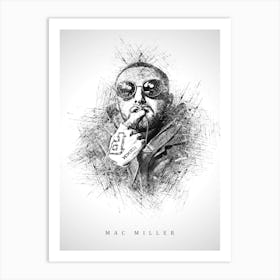 Mac Miller Rapper Sketch Art Print