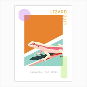 Malaysian Cat Gecko Abstract Modern Illustration 2 Poster Art Print