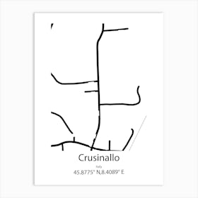 Crusinallo,Italy Minimalist Map Art Print