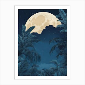 Full Moon In The Jungle 9 Art Print