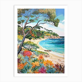 Little Cove Beach, Australia, Matisse And Rousseau Style 4 Art Print
