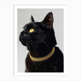 Cat With Gold Collar 2 Art Print