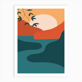 Sunset In The Mountains 25 Art Print